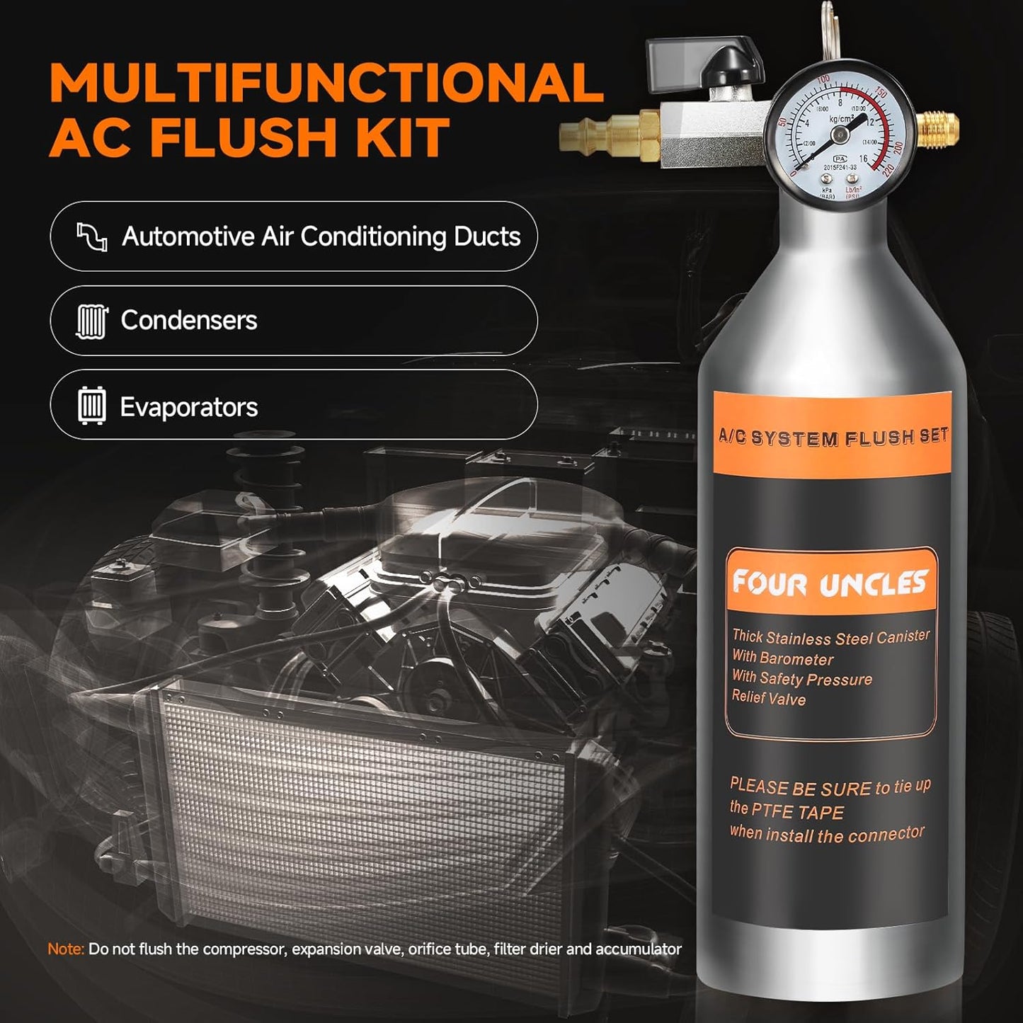 FOUR UNCLES AC flush kit with spray gun