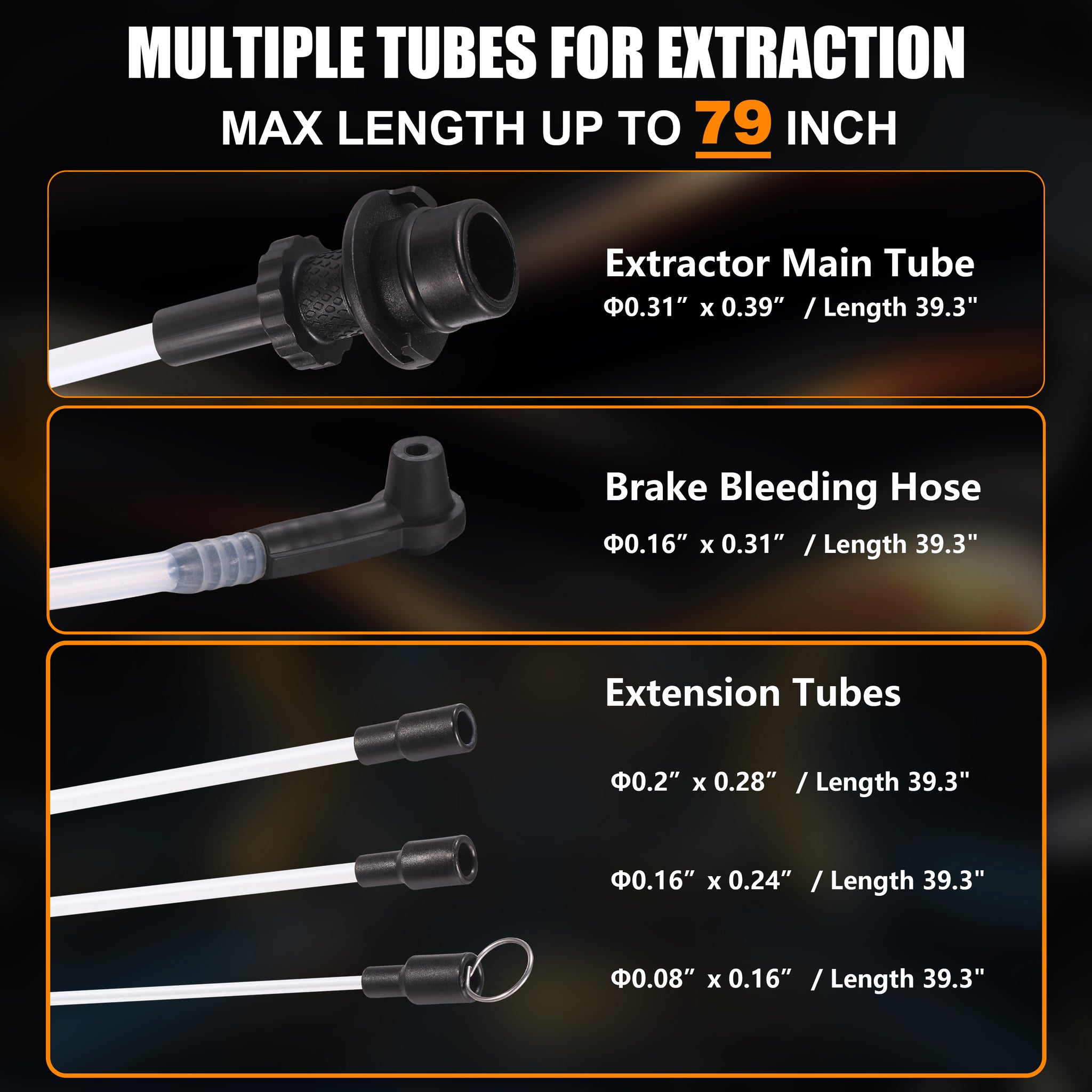 FOUR UNCLES 6.5L Fluid Extractor - Manual Vacumm Oil Extractor with Pump Tank Remover & 4 Tubes for Engine Oil Change and a a Bleeding Hose with Universal Adpater for Brake Bleeding