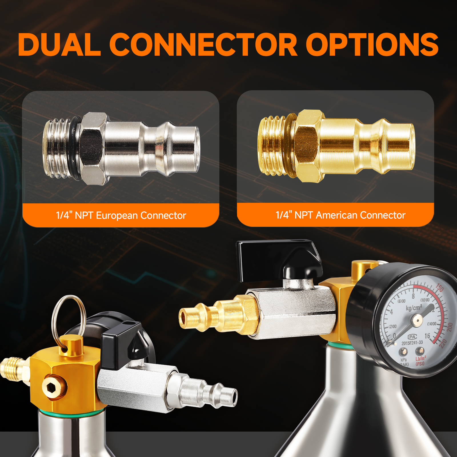 FOUR UNCLES AC Flush Kit - Air Conditioner System Cleaning Tool Set with Stainless Steel Canister and Nylon Hose & Flushing Spray Gun for R134a R12 R22 R410a R404a