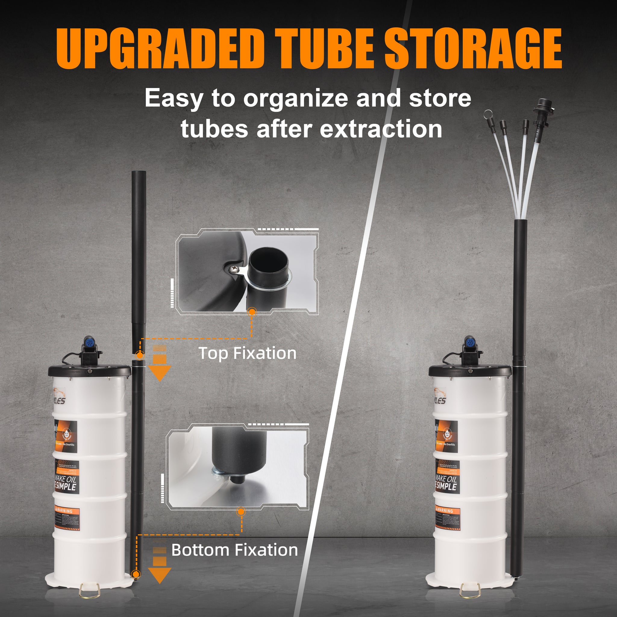 FOUR UNCLES 6.5L Fluid Extractor - Manual Vacumm Oil Extractor with Pump Tank Remover & 4 Tubes for Engine Oil Change and a a Bleeding Hose with Universal Adpater for Brake Bleeding