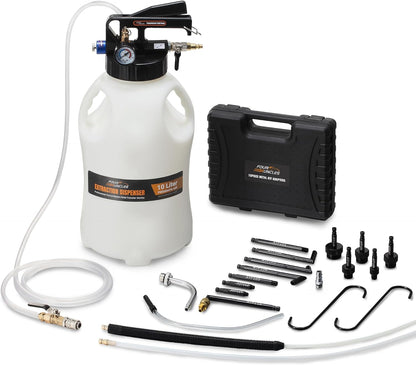 FOUR UNCLES 10L Pneumatic Transmission Pump – Metal ATF Adapters, 2-Way Mode & European Connector