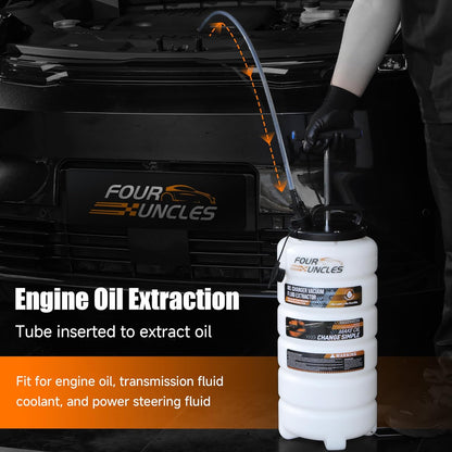 FOUR UNCLES 15L Manual Fluid Extractor – 4-Tube System & Universal Brake Adapter