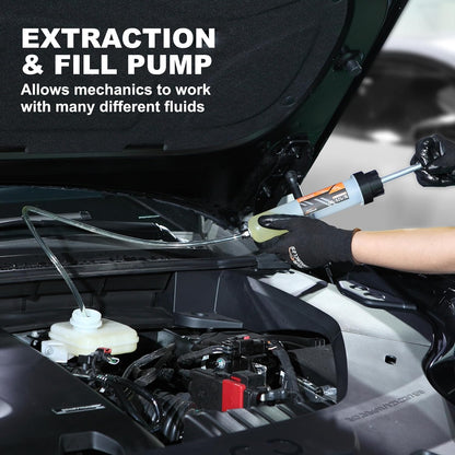 FOUR UNCLES® 200cc Manual Oil Extractor Pump - 46" Reach & Spare Buckle