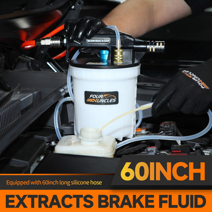 FOUR UNCLES 2L Pneumatic Brake Bleeder Vacuum Pump Kit – 1L Refill Bottle & One-Person Operation