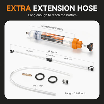 FOUR UNCLES 500CC Fluid Extractor & Filling Pump – 46'' Reach & Double-Sealed Design