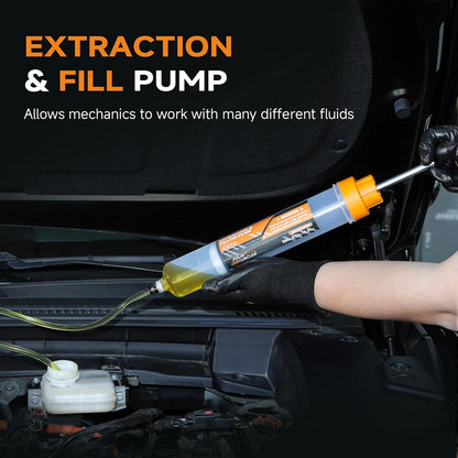 FOUR UNCLES 500CC Fluid Extractor & Filling Pump – 46'' Reach & Double-Sealed Design