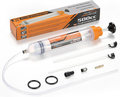 FOUR UNCLES 500CC Fluid Extractor & Filling Pump – 46'' Reach & Double-Sealed Design