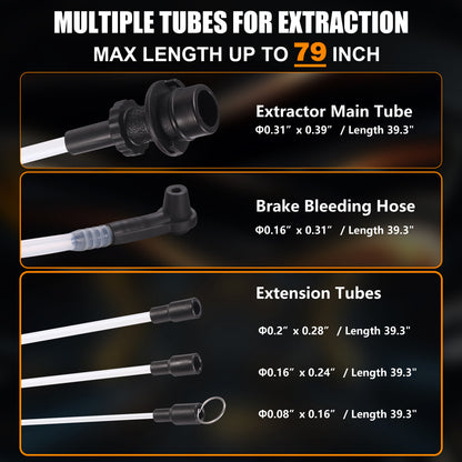 FOUR UNCLES 6.5L Manual Oil Extractor – Check Valve Brake Hose & Multi-Tube System