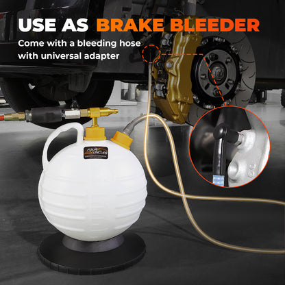FOUR UNCLES 6L Manual & Pneumatic Oil Extractor – 182'' Reach, US/EU Adapters & Brake Hose