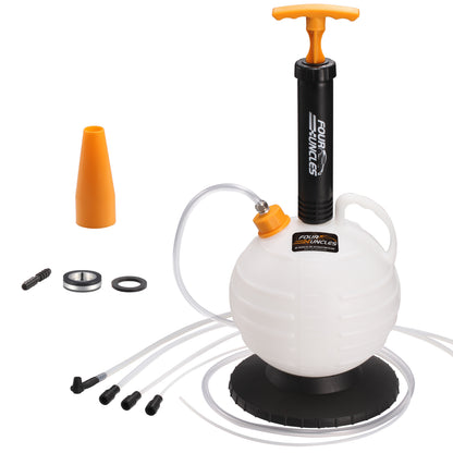 FOUR UNCLES 6L Manual Oil Extractor Pump – 182'' Reach & Brake Bleeding Hose