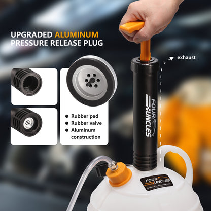 FOUR UNCLES 6L Manual Oil Extractor Pump – 182'' Reach & Brake Bleeding Hose