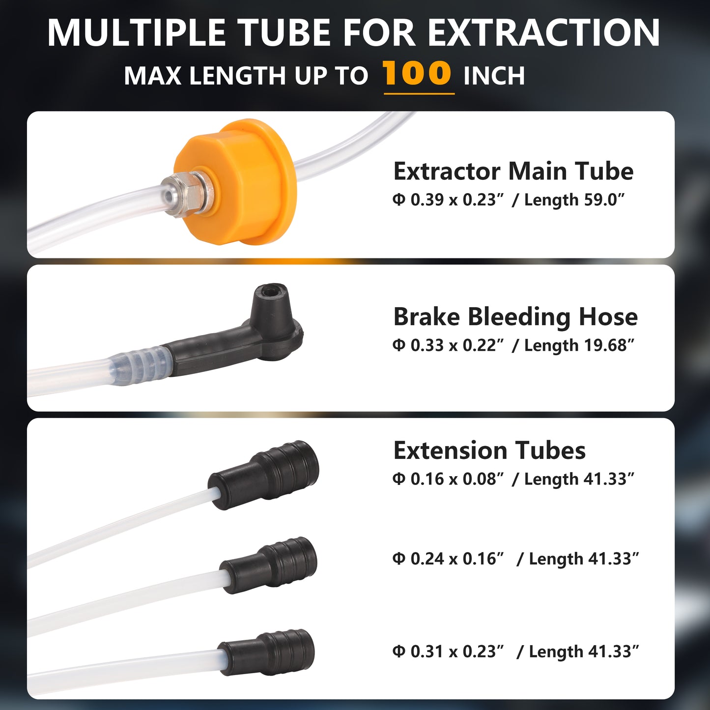 FOUR UNCLES 6L Manual Oil Extractor Pump – 182'' Reach & Brake Bleeding Hose