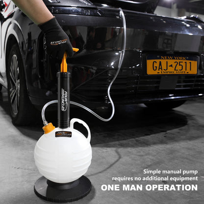 FOUR UNCLES 6L Manual Oil Extractor Pump – 182'' Reach & Brake Bleeding Hose