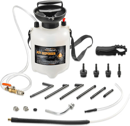 FOUR UNCLES 3L Transmission Fluid Transfer Pump Kit – Manual Pump with ATF Adapters & Quick Connect