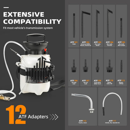 FOUR UNCLES 3L Transmission Fluid Transfer Pump Kit – Manual Pump with ATF Adapters & Quick Connect