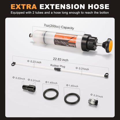 FOUR UNCLES 200CC Fluid Extractor & Filling Pump – 23'' Reach & Double-Sealed Design