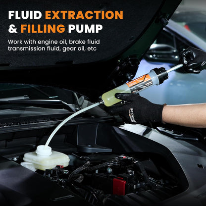 FOUR UNCLES 200CC Fluid Extractor & Filling Pump – 23'' Reach & Double-Sealed Design